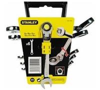 Stanley Clé mixte à cliquet tête indexable – acier chromé anti-corrosion – 12 pans, 5° – Jeu de 6