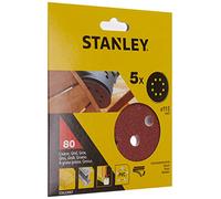 STANLEY - 5 Disques Abrasifs Corindons Auto-Agrippants Grain 80 - STST1-80118