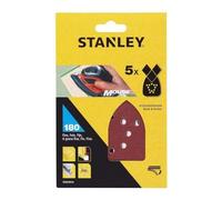 STANLEY - 5 Feuilles Abrasifs - Grain 180 - STA31014-XJ