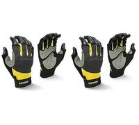 STANLEY 98381 Gant MITAINE Performance 5 Doigts T10, 2 Unité (Lot de 2), Gris/Noir