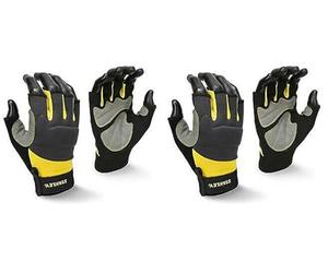 STANLEY 98381 Gant MITAINE Performance 5 Doigts T10, 2 Unité (Lot de 2), Gris/Noir