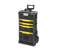 Stanley 1-79-206 Servante modulable avec 4 Tiroirs montés Sur Glissière - Système de Clips Latéraux - Poignée Télescopique - Polypropylène - Dimensions 866 x 488 x 348mm Noir