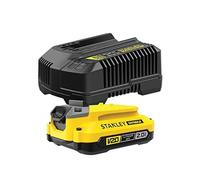 STANLEY Batteries lithium ion et Chargeur, Kit 1 batterie 18V 2Ah et Chargeur 18V 2Ah, Gamme FATMAX V20, avec une technologie améliorée, SFMCB121D1-QW