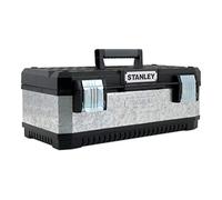 STANLEY Boîte à Outils 58 cm en Métal Galvanisé avec Poignée Bi-Matière et Larges Attaches Métalliques 1-95-619