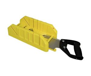 STANLEY Boîte de rangement pour scie avec scie, 1-19-800 | Guides multi-angles, peut être fixée à un établi, conception légère et durable, inclut une scie à tenon