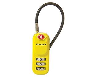 STANLEY Cadenas TravelMax TSA approuvé à combinaison 20mm jaune 3 chiffres cable vinyle, S742-061