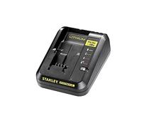 Stanley FMC692L-QW FATMAX Chargeur de Batterie 14,4V et 18V Chargement Rapide Témoin Led Intégré Compatible Gamme Robuste et Ergonomique, Noir/Jaune