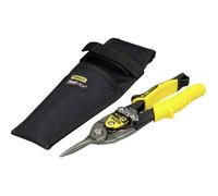 STANLEY Fmht9-14563 Cisailles Aviation À Tôle Gamme FATMAX - Étui De Rangement - Poignées Bi Matière Pour Plus De Confort -Bords Dentelés - Lames Chromées