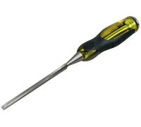 Stanley 0-16-253 Dynagrip Ciseau Pour Bois 10 Mm - Gamme FatMax - Ciseau Indémanchable Et Incassable - Usage Intensif - Poignée Ergonomique Bi Matière - Lame Qualité Pro En31 - Lame Traversante Jaune