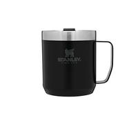 Stanley Classic Legendary Camp Mug Isotherme 0.35L - Garde 1.5 Heures à Chaud - 3 Heures à Froid - Lavable au Lave-Vaisselle - Sans BPA - Thermos Café - Gobelet Cafe - Tasse Isotherme - Matt Black