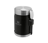 Stanley Classic Legendary Food Jar 0.4L avec Cuillére-Fourchette - Thermos Alimentaire Chaud a 7h - Lunch Box Isotherme - Lavable au Lave-Vaisselle - Acier Inoxydable - Sans BPA - Matt Black