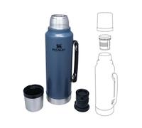 Stanley Classic Legendary Thermos 1L - Thermos Garde Chaud ou Froid pendant 24 heures - Thermos en acier inoxydable - Sans BPA - Lavable en machine - Hammertone Lake