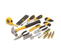 STANLEY STmT0-94248 Composition d'Outils - Cutter - mesure - marteau - Tournevis - Pince - Clés mâles - Porte-Embouts - Cliquet - Finition Chromée Anti-Corrosion - mallette avec 65 pièces
