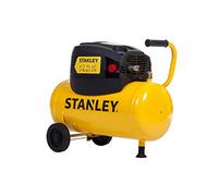 Stanley Compresseur DN200/8/24 Compresseur d'air 8 Bar 24L 180L/Min Avec Poignée et Roues Sans Huile Jaune