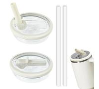 Stanley Couvercles de Rechange,2 couvercle Stanley Cup anti-fuites Couvercle de rechange anti-fuites pour Cup 40 oz avec 2 pailles (beige)