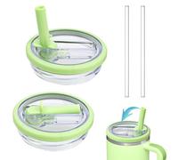 2 Pièces Stanley Cup Couvercle Étanche, Remplacement de Couvercle pour Gobelet Stanley 40 oz, Couvercle Sécurisé avec Paille Compatible avec Les Bols Stanley, Vert