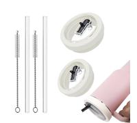 Stanley Cup Lot de 2 couvercles de rechange pour gobelets de 100 ml avec 2 pailles, réutilisables, anti-fuite et anti-poussière, couvercle de rechange Stanley Cup Straw