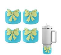 Stanley Cup - Lot de 4 accessoires pour gobelet Stanley Cup - Avec couvercle de paille de 10 mm et pied en silicone mignon - Réutilisables - Pour gobelet Stanley Cup - 30 et 40 oz (J)