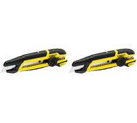 STANLEY Cutter 18 mm Quick Snap Bi-Matière STANLEY - Molette Crantée, STHT10500-0 (Lot de 2)