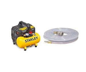 Stanley DST 100/8/6 Compresseur silencieux 59 dB, B2BE104STN703, Giallo Stanley & FERM Tuyau à air 10m - avec connexion rapide - pour compresseur
