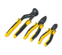 STANLEY Lot de 3 Pinces - Pince Coupante Diagonale 150 mm, Pince Multiprise 250 mm, Pince Universelle 180mm - Grip Caoutchouc Anti-Glisse STHT0-74471