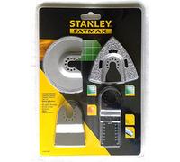 STANLEY Lot de 4 accessoires lame à concrétion 92mm et 78mm avec un grattoir rigide et lame bi-métal 32mm STA26160-XJ