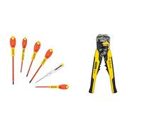 Stanley FatMax 0-65-443 Jeu De 6 Tournevis Isolés 1000V - Gamme FatMax - Fabriqué En France - Liaison Quasi Incassable - Lame En Acier & FATMAX FMHT0-96230 Pince à dénuder automatique