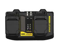 Stanley FATMAX Double Chargeur 18V 4Ah Technologie Améliorée Gamme FATMAX V20 SFMCB24-QW Multicolore