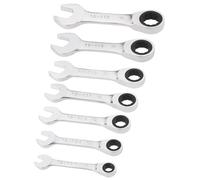 Stanley Clés mixtes courtes à cliquet FMMT82900-0 FATMAX – 7 pièces, étui compact, fourche 15°