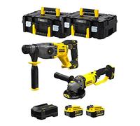 STANLEY FatMax Kit SVK203 (Perforateur SFMCH900 + Mini-Meuleuse SFMCG400 + 2 Batteries de 4,0 Ah + Chargeur + 2 x TSTAK II)