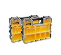 STANLEY Fatmax Lot de 2 organiseurs étanches - 10 compartiments amovibles, charge 8kg