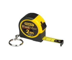 STANLEY FATMAX Mètre à ruban porte-clés 2 m, FMHT1-33856 | Lame 13 mm, précision classe II, crochet Tru-Zero, portée 90 cm, revêtement Tylon durable, design compact et pratique