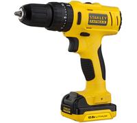 STANLEY FATMAX 10,8V Perceuse Visseuse à Percussion Compacte Sans Fil, Éclairage de Travail LED, 20 Positions de Mandrin, avec x2 Batteries Li-Ion 1,5Ah, x1 Chargeur, et x1 Coffret, FMC021S2-QW