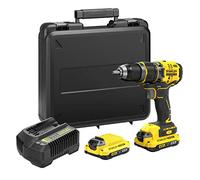 Stanley FATMAX Perceuse à Percussion sans Fil 18V Lithium Ion 80 Nm Moteur Brushless 35 700 cps/mn Avec 1 Mallette 2 Batteries 2Ah 1 Chargeur Gamme FATMAX V20 SFMCD721D2K-QW