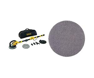 Stanley FATMAX Ponceuse Longue Portée à Cloison Sèche Filaire 750W 1700 trs/mn Anneau Lumineux LED Gamme FATMAX Robuste & wolfcraft 2287000 Lot de 5 Patins maille Carbure/Silicium G120 ø 225 mm gris