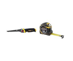 STANLEY FATMAX Scie pour Usage Général - Découpe du Plâtre - 8 Dents/Pouce - Denture Triple Biseaux - 3 Angles de Blocage & Mesure Auto Lock 8 M x 32 mm - Ruban Large - Traitement Mylar et Blade Armor