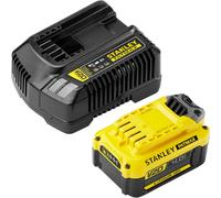 Kit 1 batterie LITHIUM-ION 18V 4Ah et Chargeur 2Ah Gamme V20 - STANLEY Fatmax SFMCB14M1-QW