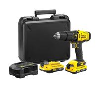 STANLEY FATMAX V20 Perceuse/visseuse à percussion sans fil Brushless avec 2 batteries, chargeur et étui de transport/boîte de kit