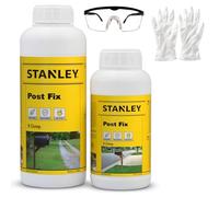 Stanley Fence Post Mix 1 x (Component A) 12,7 fl oz and (Component B) 10,1 fl oz, Concrete Alternative Expanding Foam for Fence Post and Fast Setting Easy Installation, 2 bouteilles 1 Pack