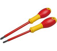 STANLEY Fmht0-62648 Set De 2 Tournevis Taille Unique - Gamme FATMAX - Fabriqués En France - Lame En Acier - Sablage De L'Empreinte - Poignée Soft Grip - Liaison Quasi Incassable - Anticorrosion