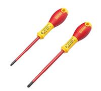 STANLEY Fmht0-62649 Set De 2 Tournevis - Gamme FATMAX - Fabriqué En France - Normé - Lame En Acier - Couche De Protection Polyamide - Anticorrosion - Contrôle De Vissage - Poignée Soft-Grip