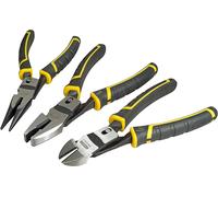 Stanley Fmht0-72415 Lot De 3 Pinces Gamme FatMax - Tout Matériaux - Mécanisme Pivot - Force De Coupe - Corps Forgé En Acier Carbone - Traitement Thermique - Poignée Soft Grip Jaune