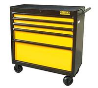 STANLEY Fmht0-74027 Servante 5 Tiroirs - Gamme FATMAX - Amortisseurs De Tiroir - Tapis De Sol En Caoutchouc - Fermeture Centrale Et Sécurisé - Roues Extra Résistantes