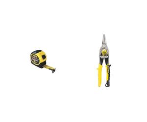 Stanley Fmht81556-5 mètres Ruban Gamme Fatmax - Fabriqués en France - Ruban Épais & Stanley FATMAX Cisaille Aviation Tête Droite Acier Forgé Chromé Double Action de Pivot