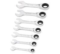 Stanley Clés mixtes courtes à cliquet FMMT82900-0 FATMAX – 7 pièces, étui compact, fourche 15°