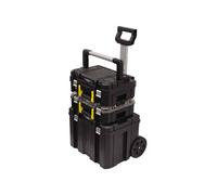 Stanley FMST1-80103 Tour Tstak/PRO-STACK Mobile 3 Éléments Gamme FatMax - Organiseur 7 Compartiments -Mallette 14L - Poignée Télescopique