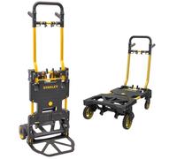 Stanley FT586 Chariot Pliant 2 en 1 - Diable Convertible et Chariot à Plateforme, capacité de 80 kg/137 kg, en Acier Robuste, Pliable Compact pour Bricolage et Utilisation Professionnelle