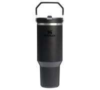 Stanley IceFlow 2.0 - Gobelet avec paille à rabat avec poignée - 1,2 l - Couvercle à visser et paille rabattable - Bouteille d'eau étanche - Acier inoxydable - Sans BPA - Noir 2.0