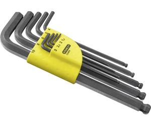STANLEY Jeu de clés mâles coudées 1.5 mm, 2 mm, 2.5 mm, 3 mm, 4 mm, 5 mm, 6 mm, 8 mm, 10 mm 9 pièces