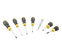 STANLEY Juego de 6 destornilladores Cushion Grip: Plana, Phillips y Test de Voltaje pour adultes, avec texture confortable, fini uniforme